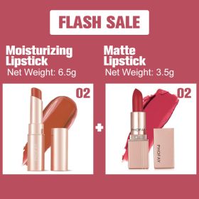 PHOFAY Moisturizing Lipstick And Matte Lipstick (Option: 02Set)