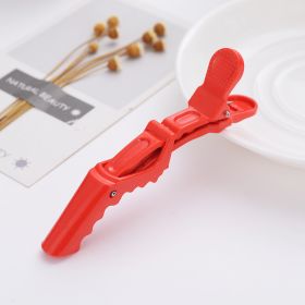 Plastic Positioning Partition Hair Tools Barrettes (Option: Red-No logo)
