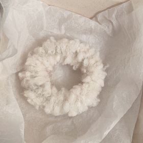Cute Plush Large Intestine Hair Ring (Option: Teddy Fur Small Circle White)