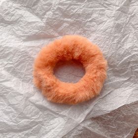 Cute Plush Large Intestine Hair Ring (Option: Small Circle Orange)