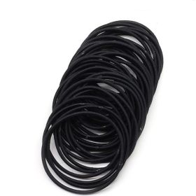 100Pcs Black Elastic Hair Bands Ponytail Holder Head Rope Ties Hats Hair Styling Kids Girl Accessories Scrunchie (Option: 100Pcs)
