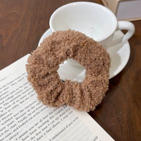 Cute Plush Large Intestine Hair Ring (Option: Teddy Hair Coffee)