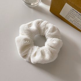 Cute Plush Large Intestine Hair Ring (Option: Pure White)