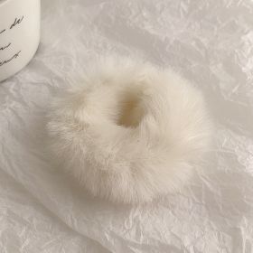 Cute Plush Large Intestine Hair Ring (Option: White)