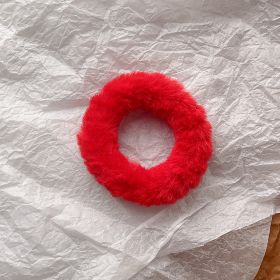 Cute Plush Large Intestine Hair Ring (Option: Small Circle Red)
