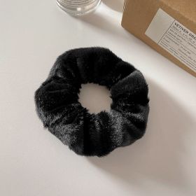Cute Plush Large Intestine Hair Ring (Option: Black)