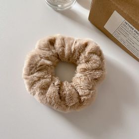 Cute Plush Large Intestine Hair Ring (Option: Brown)