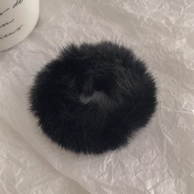 Cute Plush Large Intestine Hair Ring (Option: Smoked Black)