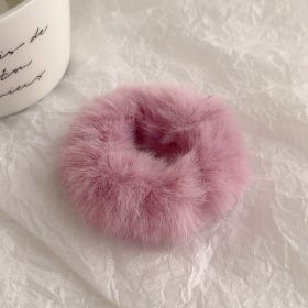 Cute Plush Large Intestine Hair Ring (Option: Rouge)