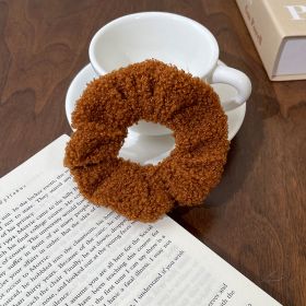 Cute Plush Large Intestine Hair Ring (Option: Teddy Hair Brown)