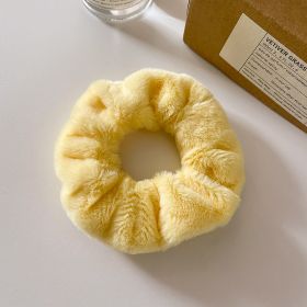 Cute Plush Large Intestine Hair Ring (Option: Yellow)