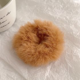 Cute Plush Large Intestine Hair Ring (Option: Chocolate)