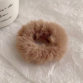 Cute Plush Large Intestine Hair Ring (Option: Coffee)