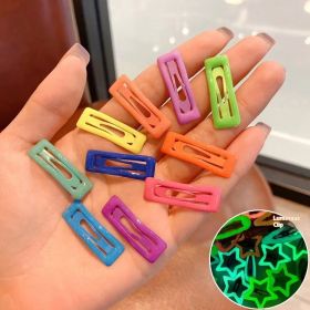 Trendy Luminous Children's Paint Barrettes Cute (Option: 3cm Square 10 Pack)