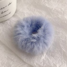 Cute Plush Large Intestine Hair Ring (Option: Blue)