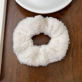 Cute Plush Large Intestine Hair Ring (Option: Teddy Hair White)