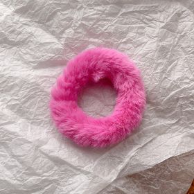 Cute Plush Large Intestine Hair Ring (Option: Small Circle Rose Red)