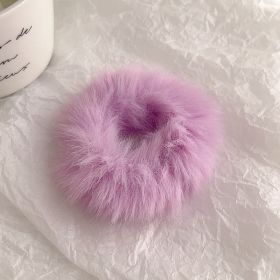 Cute Plush Large Intestine Hair Ring (Option: Tender Purple)
