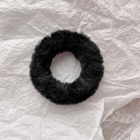 Cute Plush Large Intestine Hair Ring (Option: Small Circle Black)