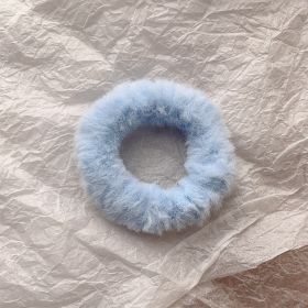 Cute Plush Large Intestine Hair Ring (Option: Small Circle Blue)