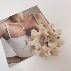 Cute Plush Large Intestine Hair Ring (Option: Towel Ring Beige)
