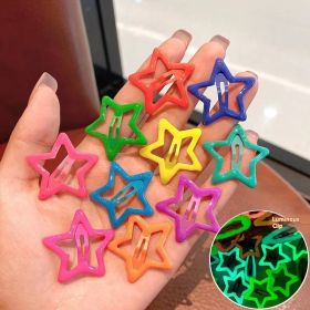 Trendy Luminous Children's Paint Barrettes Cute (Option: 3cm XINGX 10 Pack)