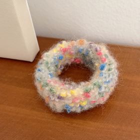 Cute Plush Large Intestine Hair Ring (Option: Christmas White)