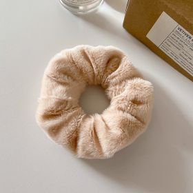 Cute Plush Large Intestine Hair Ring (Option: Light Coffee)