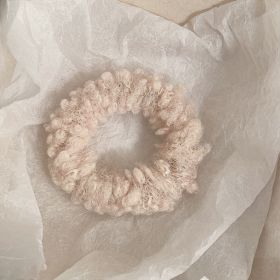 Cute Plush Large Intestine Hair Ring (Option: Teddy Hair Small Circle Khaki)