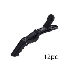 Plastic Positioning Partition Hair Tools Barrettes (Option: Black 12pc-No logo)