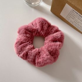 Cute Plush Large Intestine Hair Ring (Option: Brick Red)