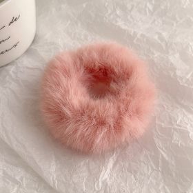 Cute Plush Large Intestine Hair Ring (Option: Peach)