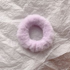 Cute Plush Large Intestine Hair Ring (Option: Small Circle Purple)