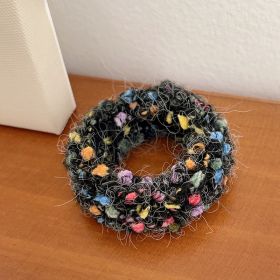 Cute Plush Large Intestine Hair Ring (Option: Christmas Black)