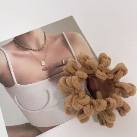 Cute Plush Large Intestine Hair Ring (Option: Towel Ring Coffee)