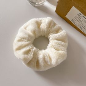 Cute Plush Large Intestine Hair Ring (Option: Beige)